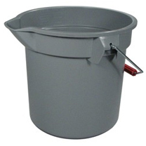 Rubbermaid® BRUTE™ Round Utility Bucket, Plastic, Grey, 9.46L Capacity